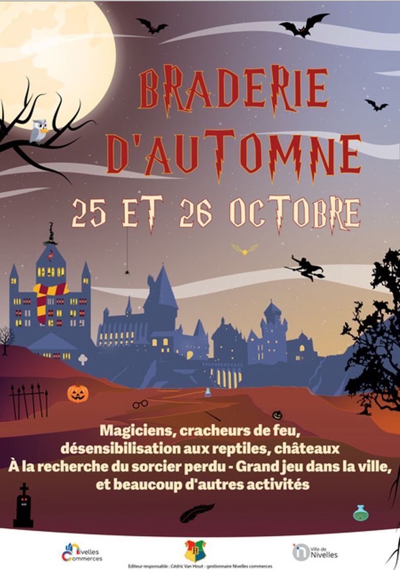 Braderie d’automne 2024 à Nivelles : Les Aclots à l’école des sorciers