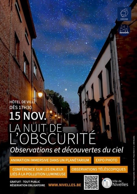 Nuit de l’Obscurité 2024 à Nivelles : une soirée pour lever les yeux vers les étoiles