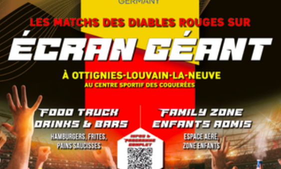 Vivez l'émotion du Championnat d'Europe 2024 avec les retransmissions des matchs des Diables Rouges à Louvain-la-Neuve !
