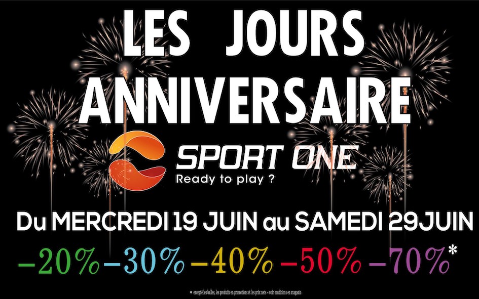 Fêtez les 13 ans de Sport One à Nivelles avec des offres exceptionnelles