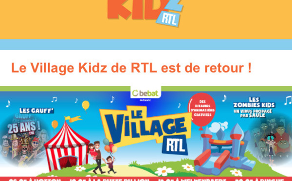 Le Village Kidz de RTL est de retour ! Le 10 mai à la Butte du Lion de Waterloo.