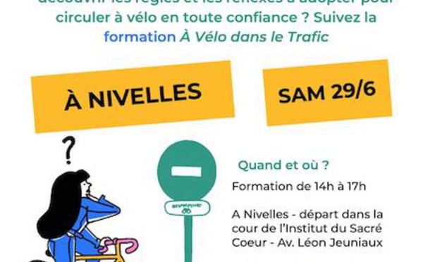 Devenez un cycliste urbain aguerri : Formation gratuite à Nivelles le 29 juin